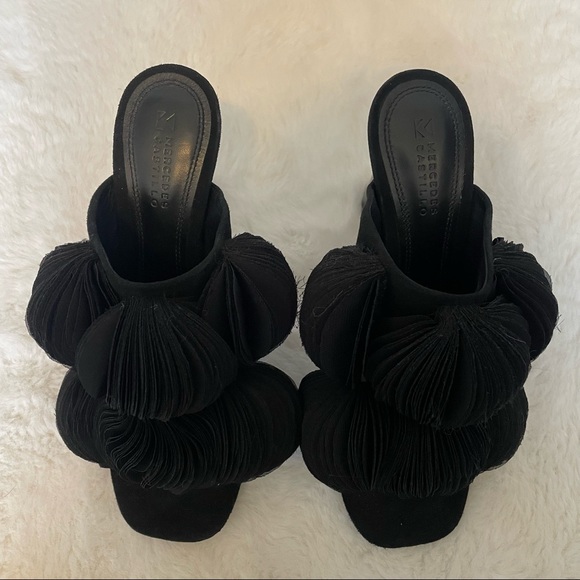 Mercedes Castillo Laine Chiffon-appliquéd suede Mules - Picture 10 of 10